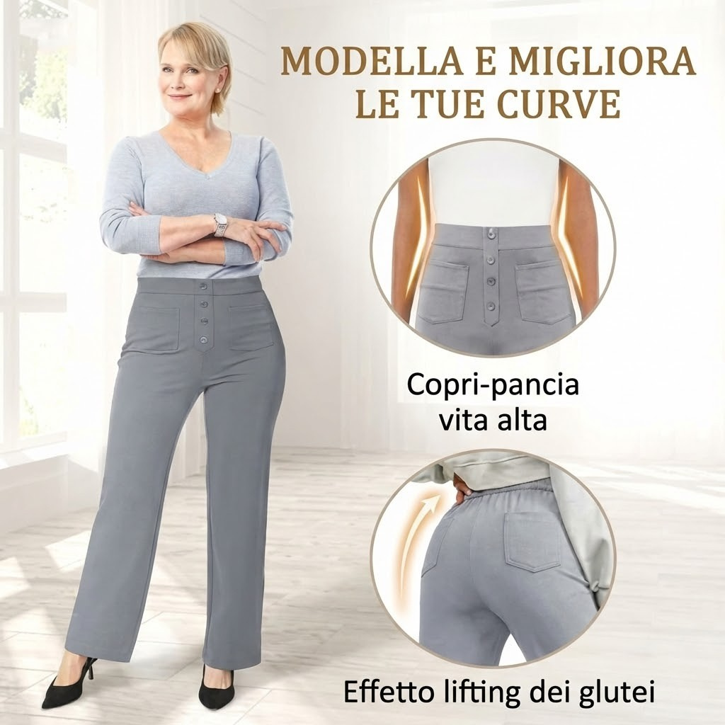 🔥50% de Sconto🔥 Alta Elasticità | Pantaloni casual a gamba dritta a vita alta