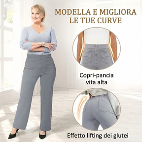 🔥50% de Sconto🔥 Alta Elasticità | Pantaloni casual a gamba dritta a vita alta
