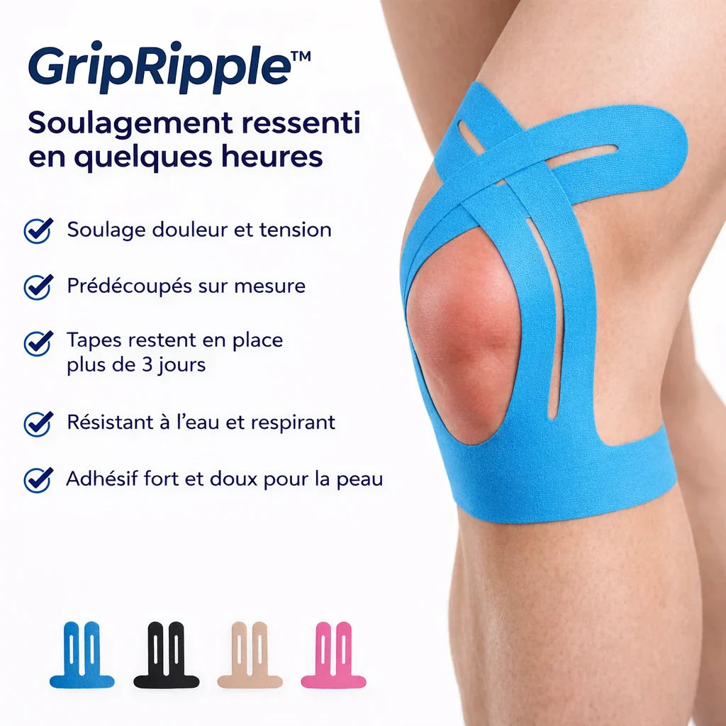 Kinesio Tape Pretagliato per il Ginocchio – GripRipple™