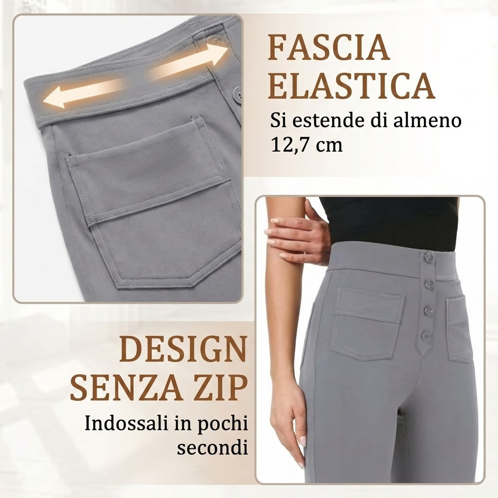 🔥50% de Sconto🔥 Alta Elasticità | Pantaloni casual a gamba dritta a vita alta