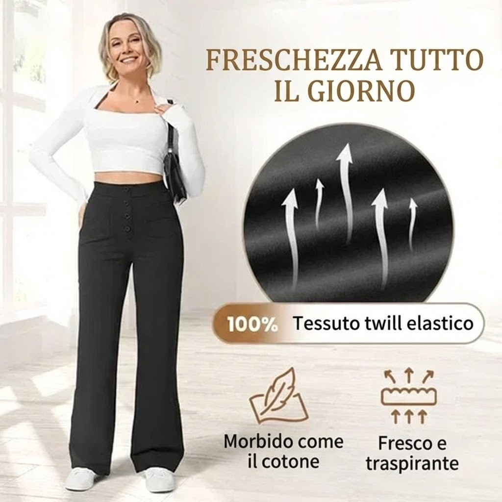 🔥50% de Sconto🔥 Alta Elasticità | Pantaloni casual a gamba dritta a vita alta
