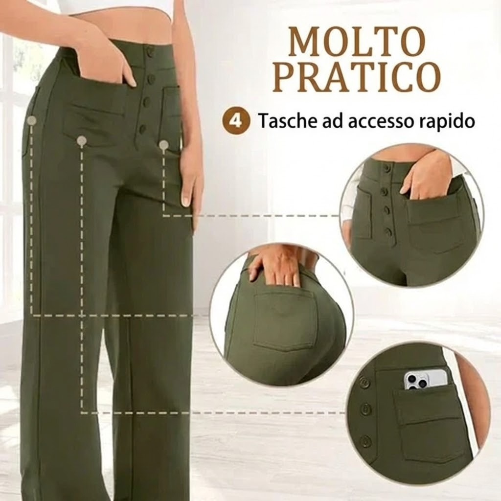🔥50% de Sconto🔥 Alta Elasticità | Pantaloni casual a gamba dritta a vita alta
