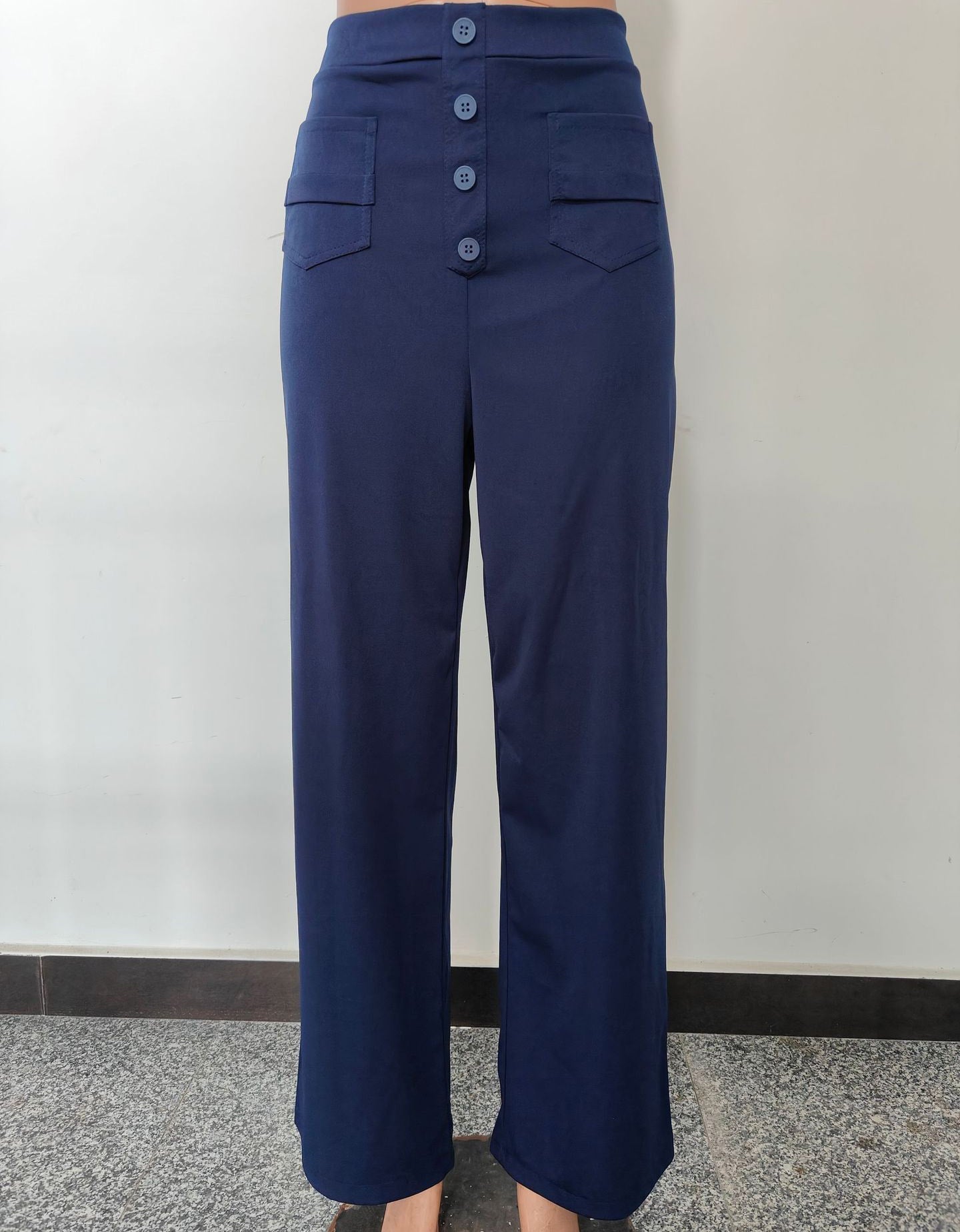 50% de réduction - Haute élasticité - Pantalon décontracté à jambe droite et taille haute