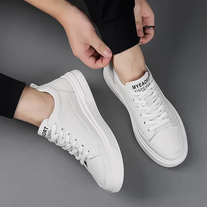 Sneaker Casual in Vera Pelle | Modello Flat Sport
