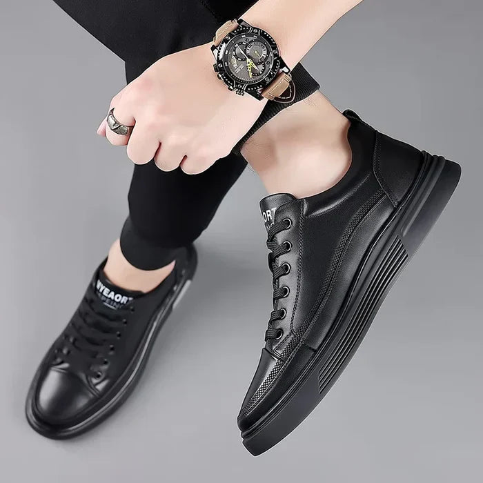 Baskets décontractées en cuir véritable - Sport plat - [BLACK FRIDAY] - [ACHETÉZ 1, RECEVÉ 2 GRATUIT]