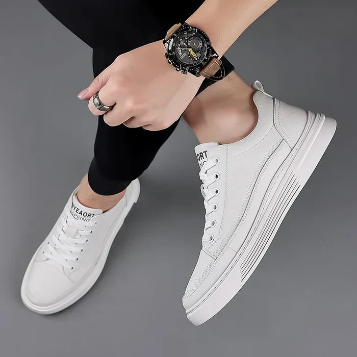 Sneaker Casual in Vera Pelle | Modello Flat Sport
