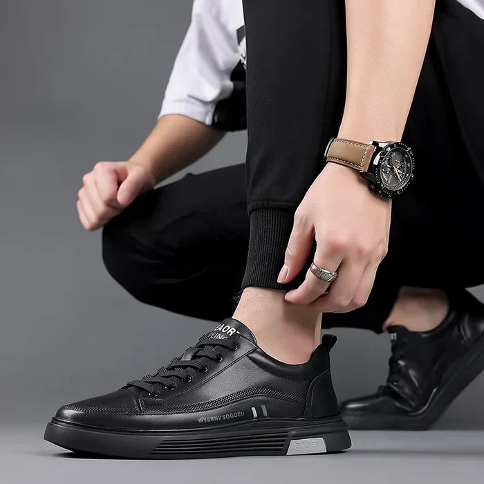 Baskets décontractées en cuir véritable - Sport plat - [ACHETEZ-EN 1, RECEVEZ 2 GRATUITS]