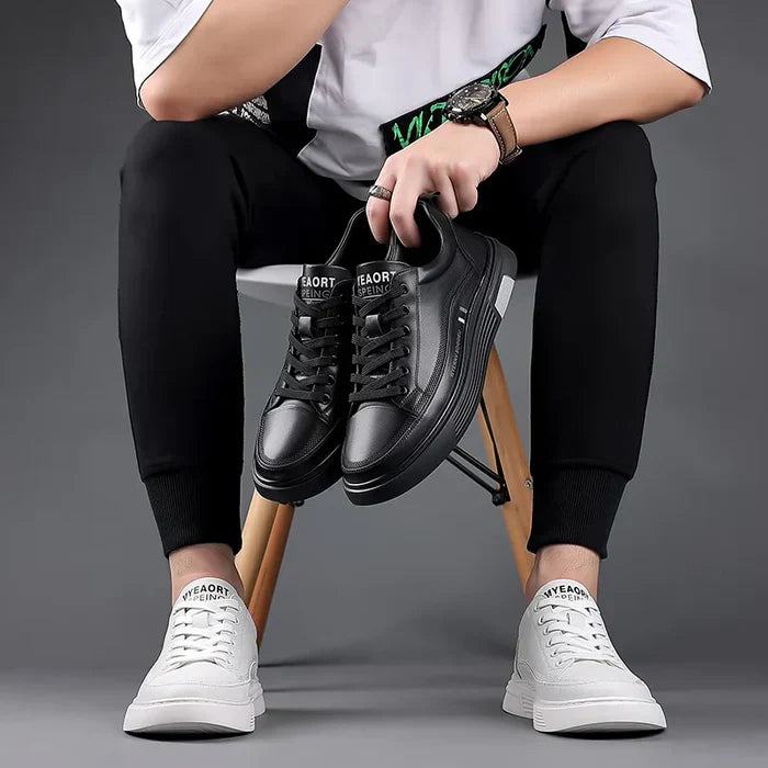 Baskets décontractées en cuir véritable - Sport plat - [BLACK FRIDAY] - [ACHETÉZ 1, RECEVÉ 2 GRATUIT]