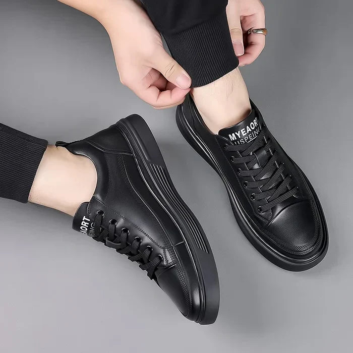 Baskets décontractées en cuir véritable - Sport plat - [BLACK FRIDAY] - [ACHETÉZ 1, RECEVÉ 2 GRATUIT]